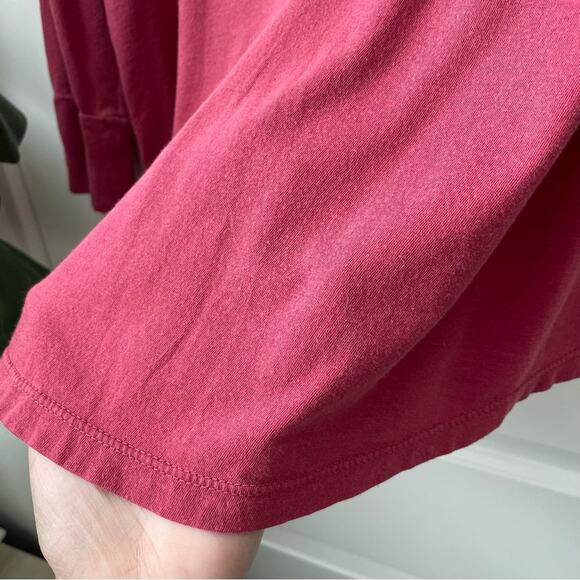 Lucky Brand Red Blouse Eyelet Button Henley Flowy Large - Picture 8 of 13